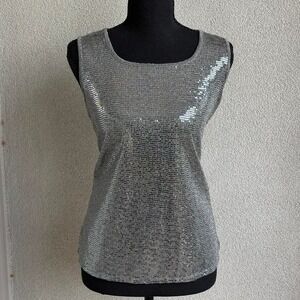 Kasper Metallic Sequin Tank  Size PM